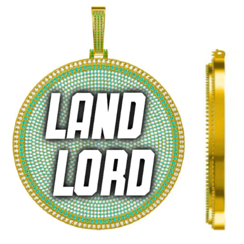 CUSTOM LETTER NECKLACE 3D BIG DISC made by The GUU Shop