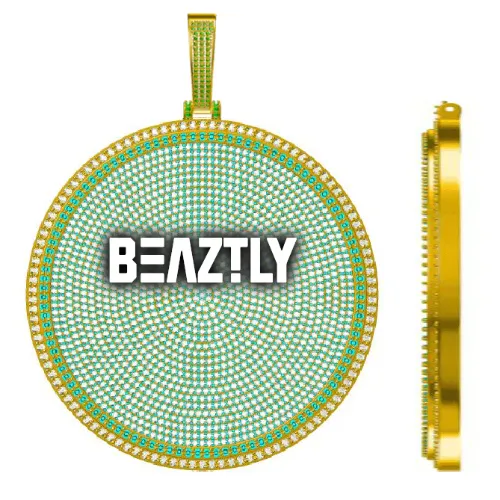 CUSTOM LETTER NECKLACE 3D BIG DISC sold by The GUU Shop