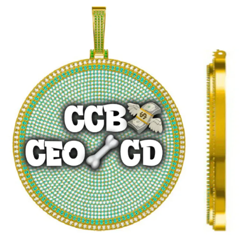 CUSTOM LETTER NECKLACE 3D BIG DISC sold by The GUU Shop
