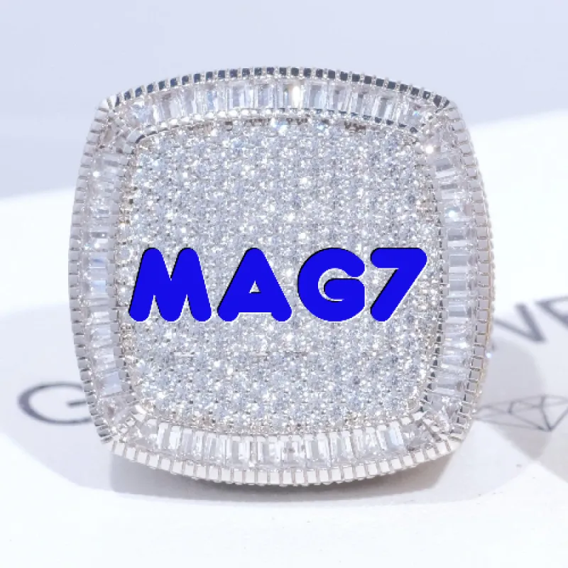 CUSTOM LETTER 3D ICED RING sold by The GUU Shop