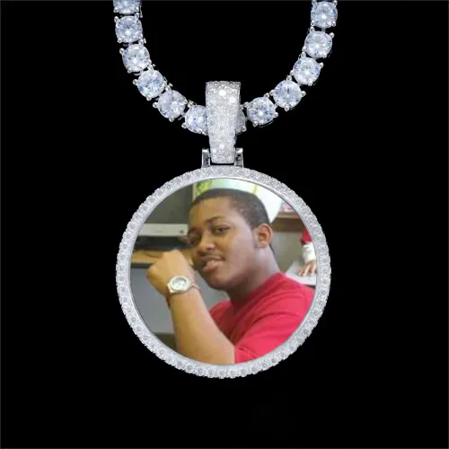 925S & VVS Moissanite 3D Circle Custom Picture Pendant sold by The GUU Shop
