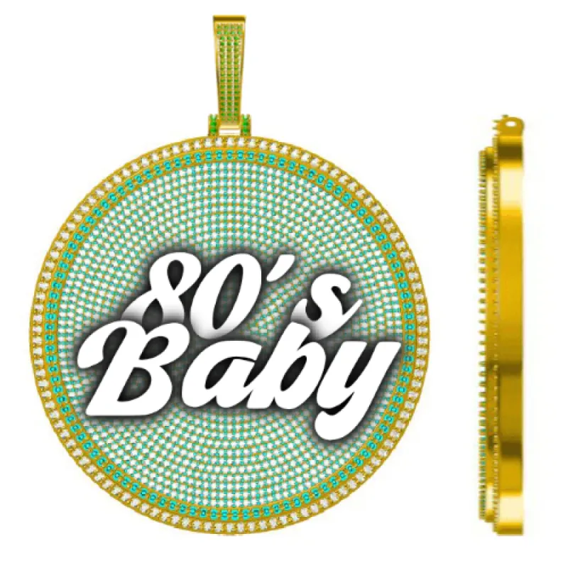 CUSTOM LETTER NECKLACE 3D BIG DISC sold by The GUU Shop