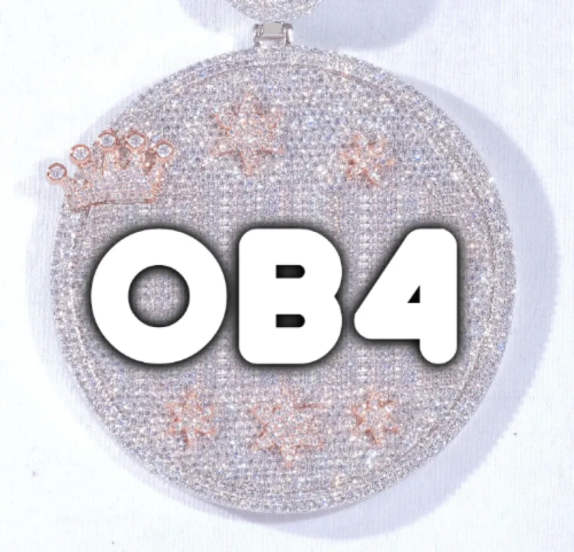 CUSTOM LETTER NECKLACE 3D BIG CROWN DISC sold by The GUU Shop