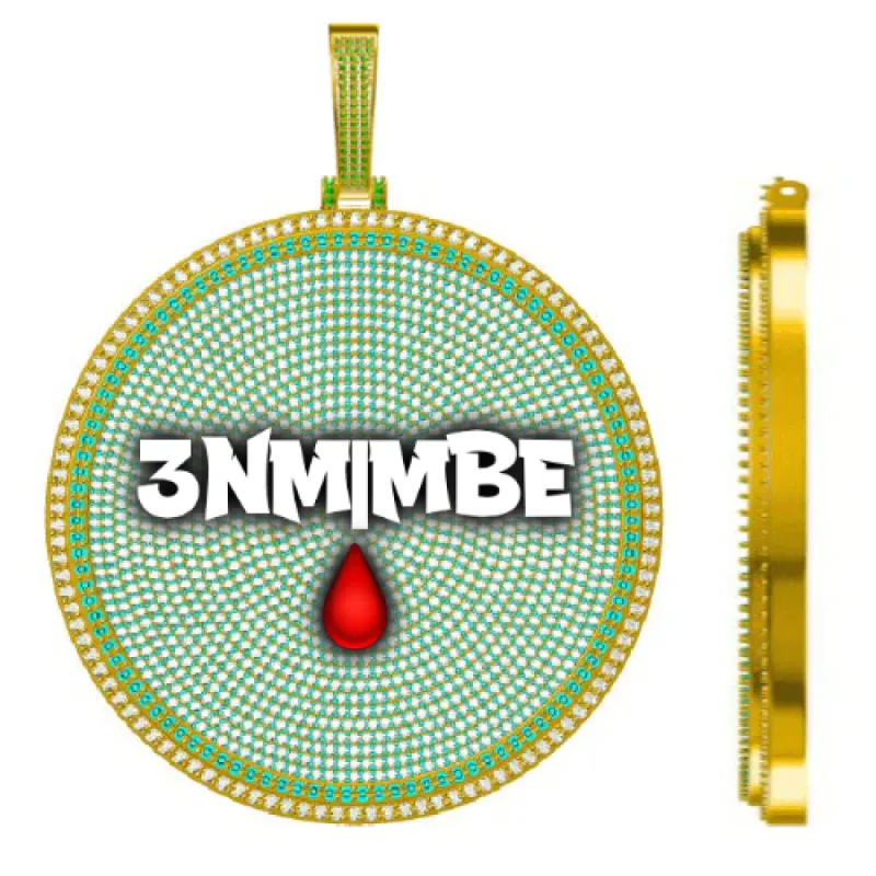 CUSTOM LETTER NECKLACE 3D BIG DISC sold by The GUU Shop