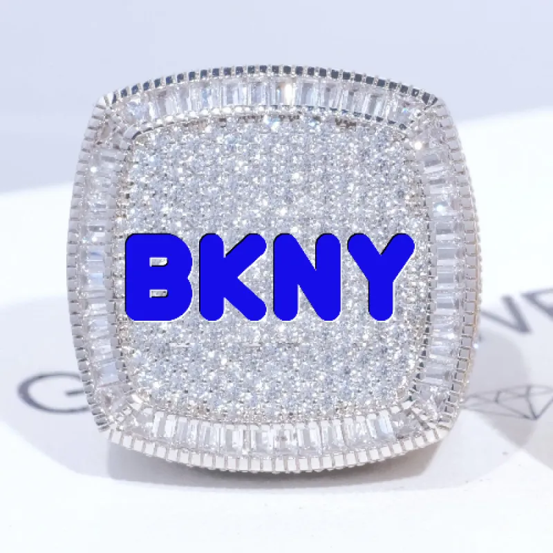 CUSTOM LETTER 3D ICED RING made by The GUU Shop