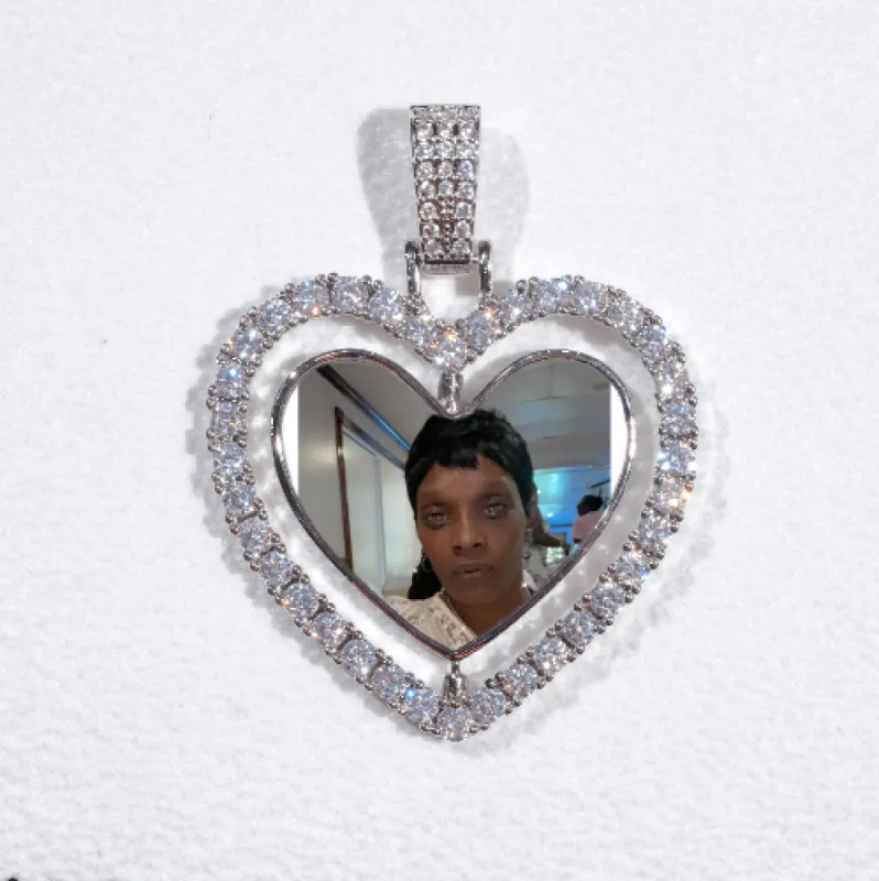 3D Spinning 2-Faced Heart Custom Picture Pendant sold by The GUU Shop