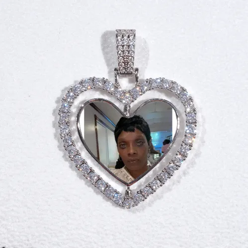 3D Spinning 2-Faced Heart Custom Picture Pendant sold by The GUU Shop