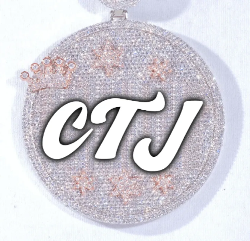 CUSTOM LETTER NECKLACE 3D BIG CROWN DISC sold by The GUU Shop