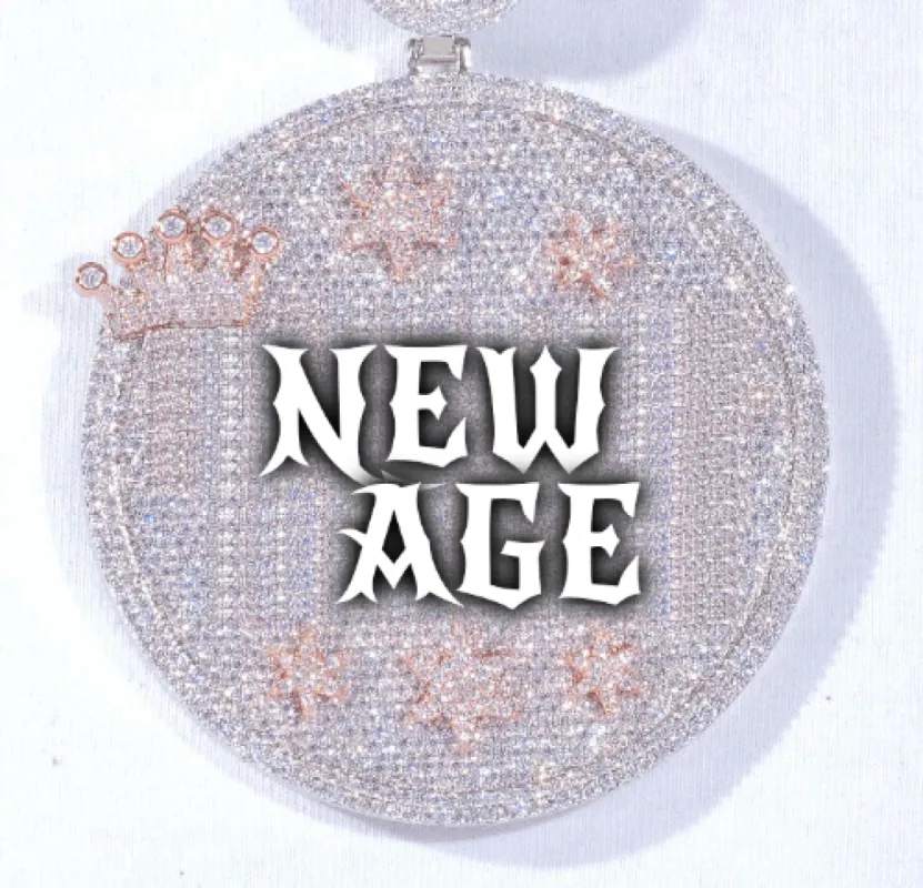 CUSTOM LETTER NECKLACE 3D BIG CROWN DISC sold by The GUU Shop