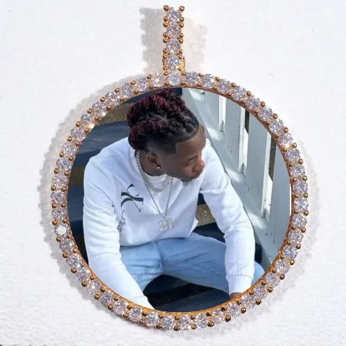 LARGE 3D CIRCLE CUSTOM PICTURE PENDANT sold by The GUU Shop