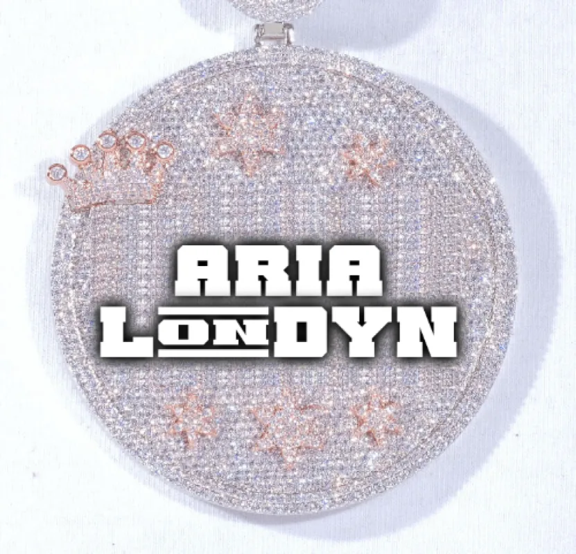 CUSTOM LETTER NECKLACE 3D BIG CROWN DISC made by The GUU Shop