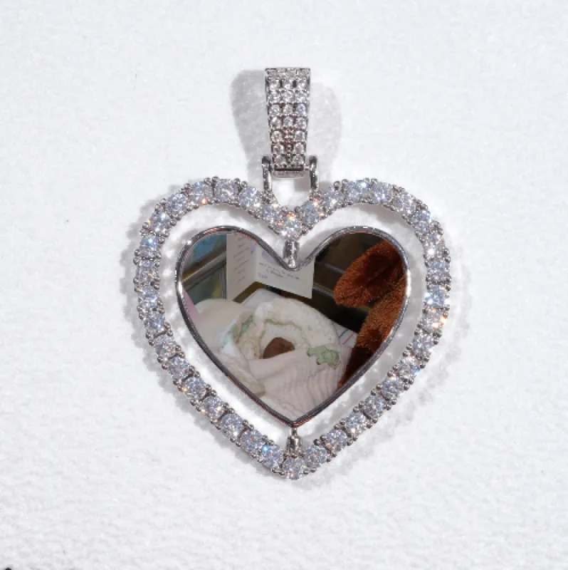 3D Spinning 2-Faced Heart Custom Picture Pendant sold by The GUU Shop