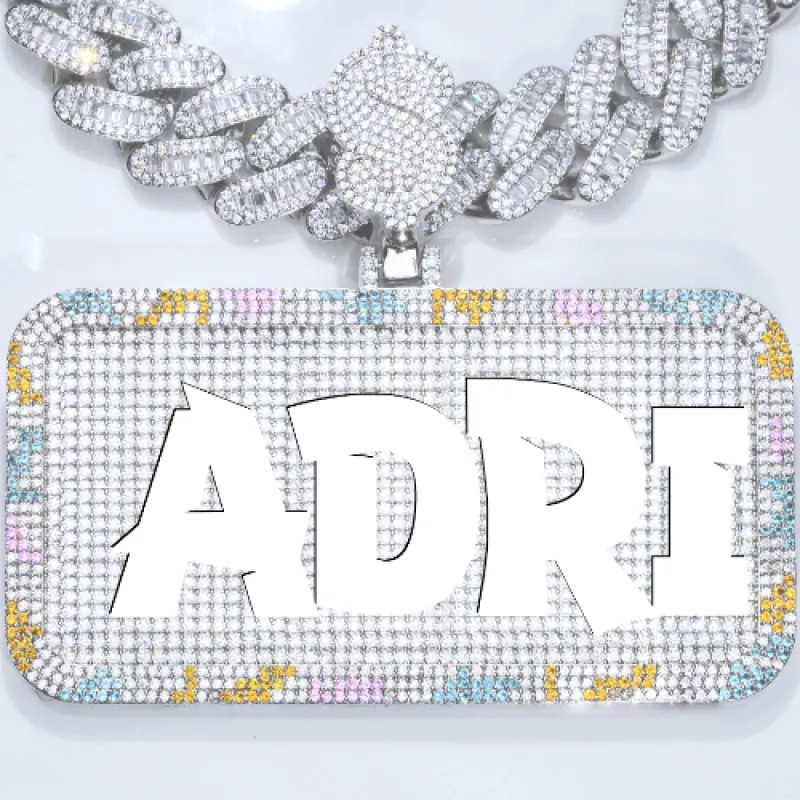 CUSTOM LETTER NECKLACE 3D COLORFUL SQUARE sold by The GUU Shop