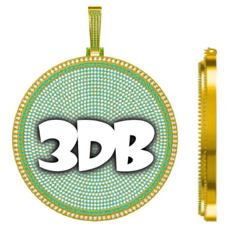 CUSTOM LETTER NECKLACE 3D BIG DISC sold by The GUU Shop