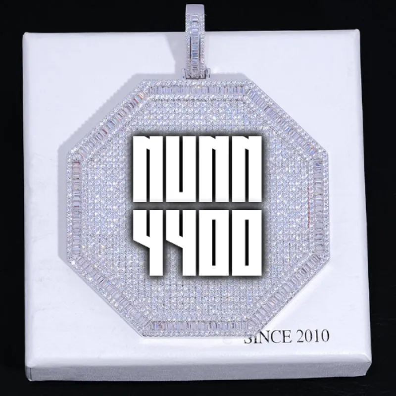 CUSTOM LETTER NECKLACE 3D BIG OCTAGON sold by The GUU Shop