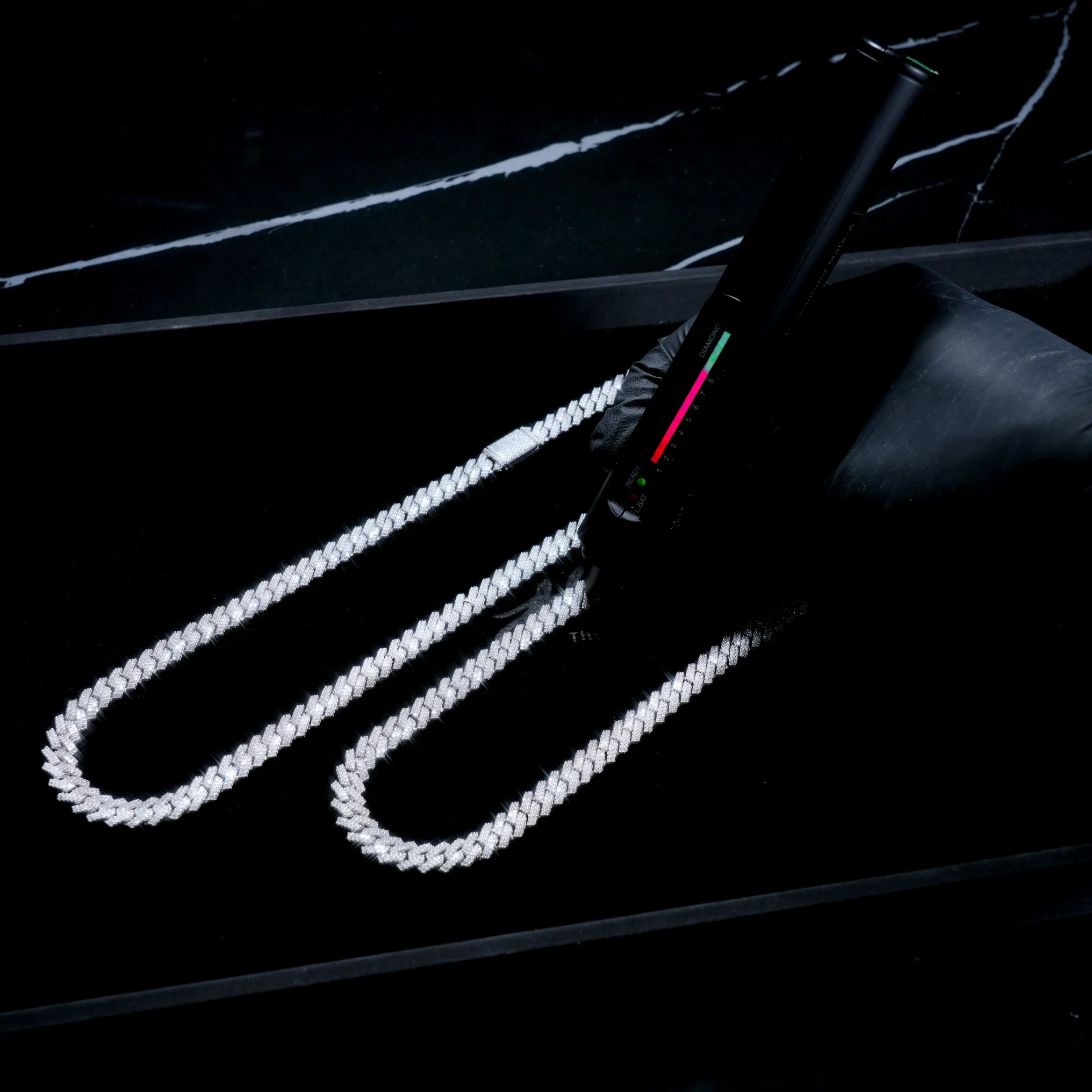 925S & VVS Moissanite 8.5MM Prong Cuban Link Chain sold by The GUU Shop product image thumbnail 4