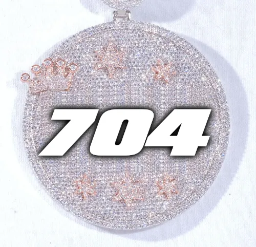 CUSTOM LETTER NECKLACE 3D BIG CROWN DISC sold by The GUU Shop