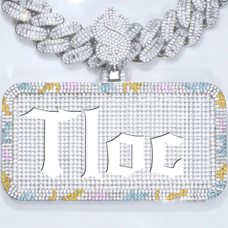 CUSTOM LETTER NECKLACE 3D COLORFUL SQUARE sold by The GUU Shop