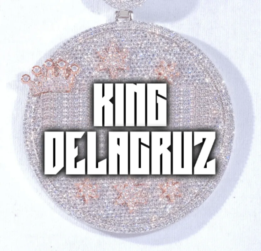 CUSTOM LETTER NECKLACE 3D BIG CROWN DISC sold by The GUU Shop