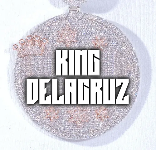 CUSTOM LETTER NECKLACE 3D BIG CROWN DISC sold by The GUU Shop