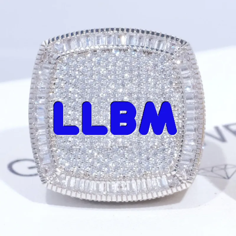 CUSTOM LETTER 3D ICED RING sold by The GUU Shop