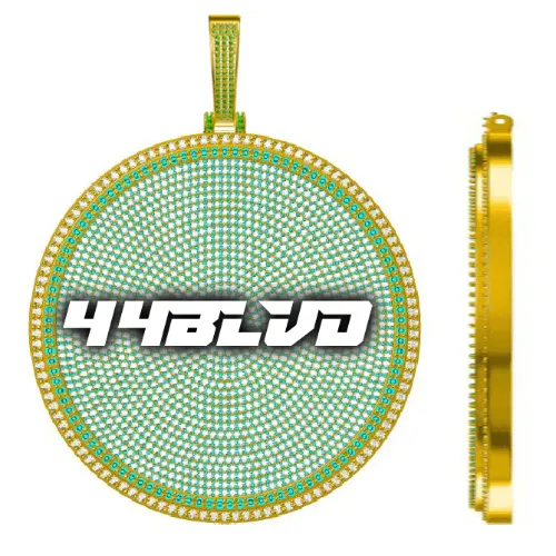 CUSTOM LETTER NECKLACE 3D BIG DISC sold by The GUU Shop