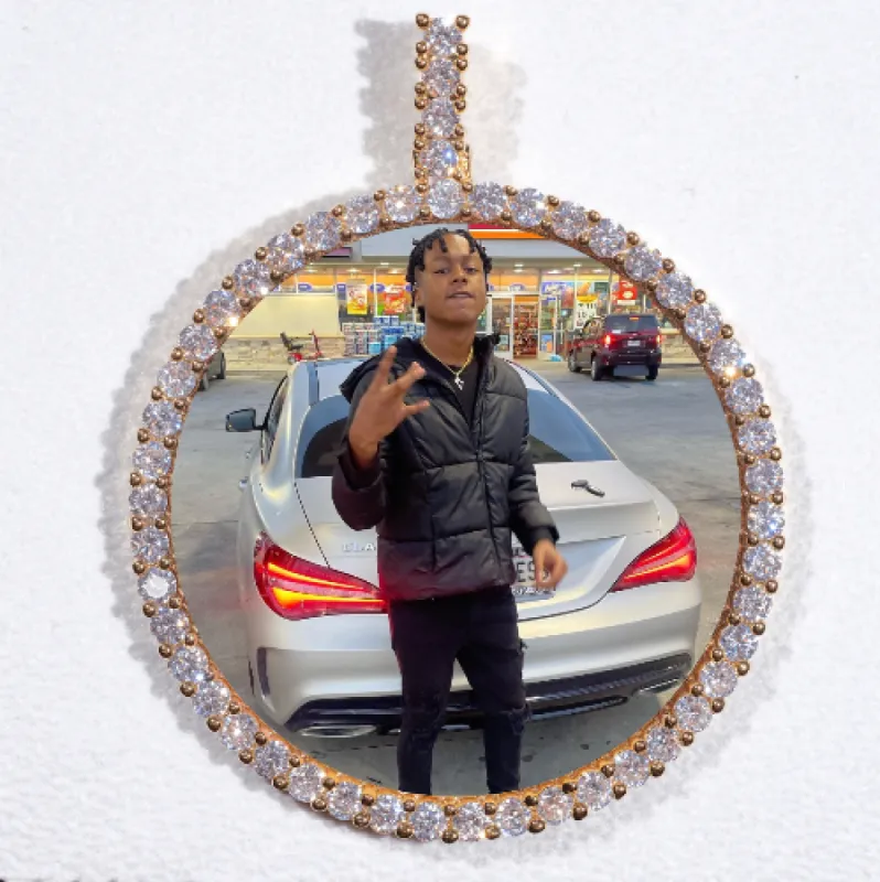 LARGE 3D CIRCLE CUSTOM PICTURE PENDANT sold by The GUU Shop