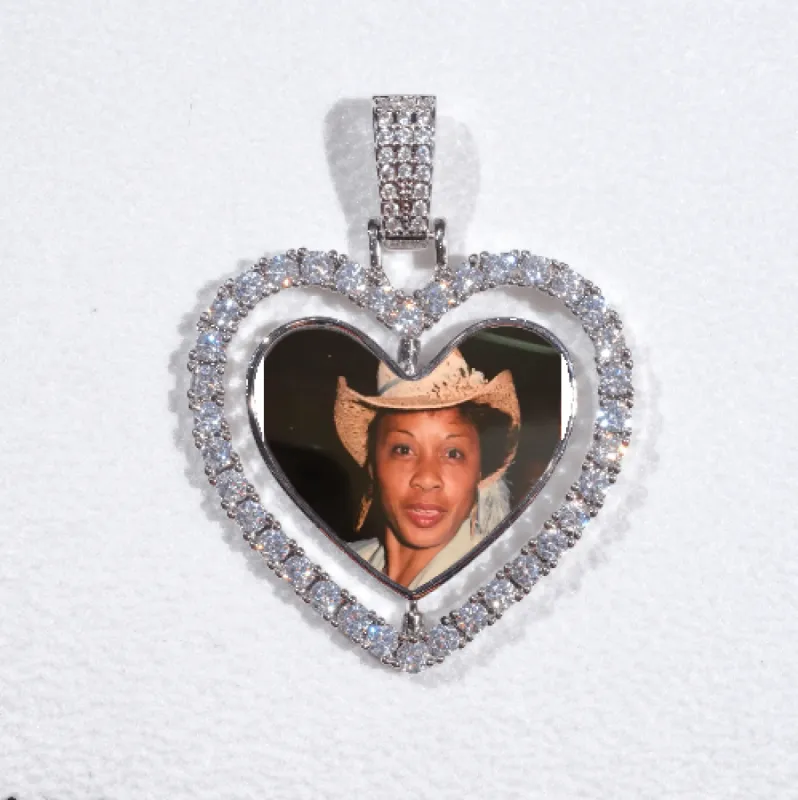 3D Spinning 2-Faced Heart Custom Picture Pendant sold by The GUU Shop