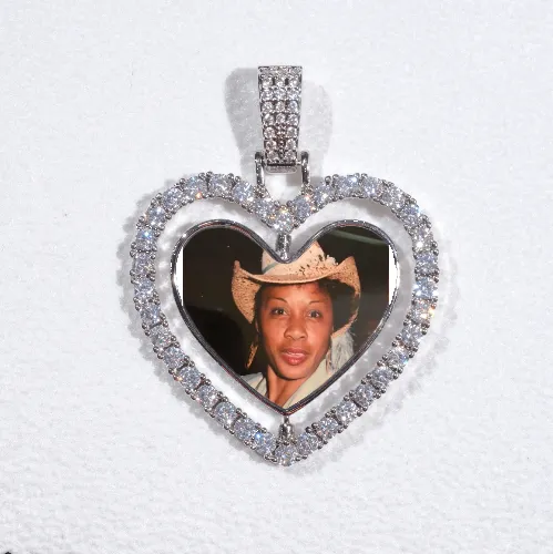 3D Spinning 2-Faced Heart Custom Picture Pendant sold by The GUU Shop