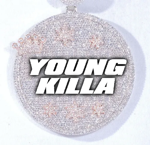 CUSTOM LETTER NECKLACE 3D BIG CROWN DISC sold by The GUU Shop