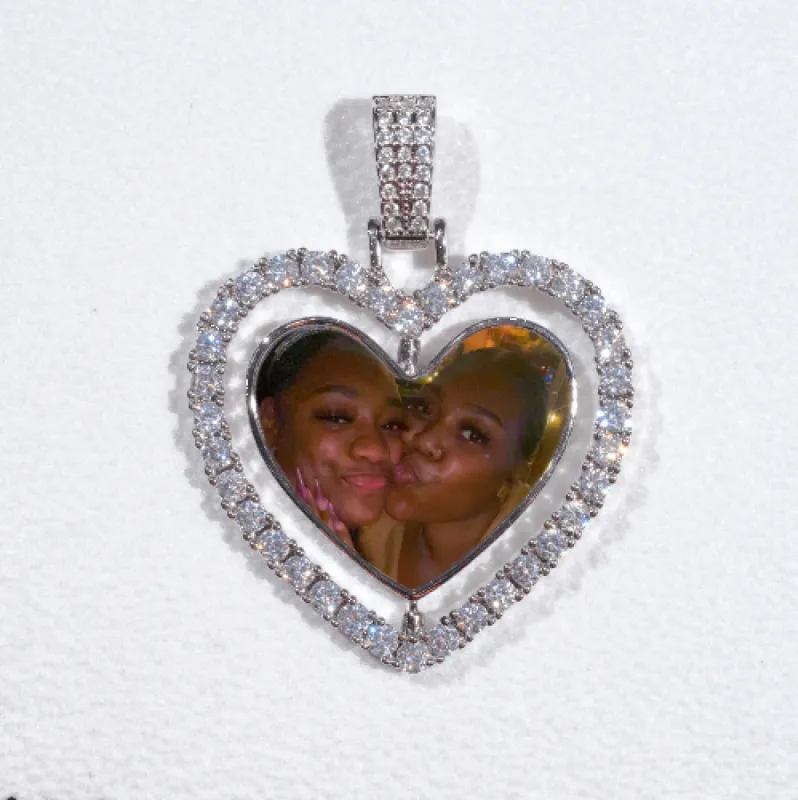 3D Spinning 2-Faced Heart Custom Picture Pendant sold by The GUU Shop