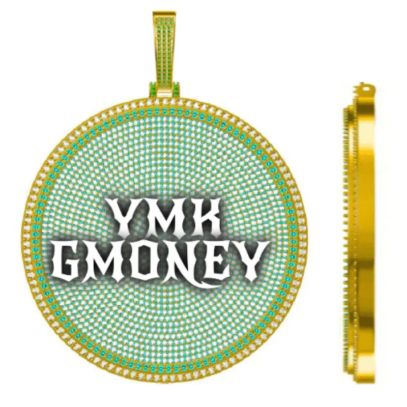 CUSTOM LETTER NECKLACE 3D BIG DISC sold by The GUU Shop