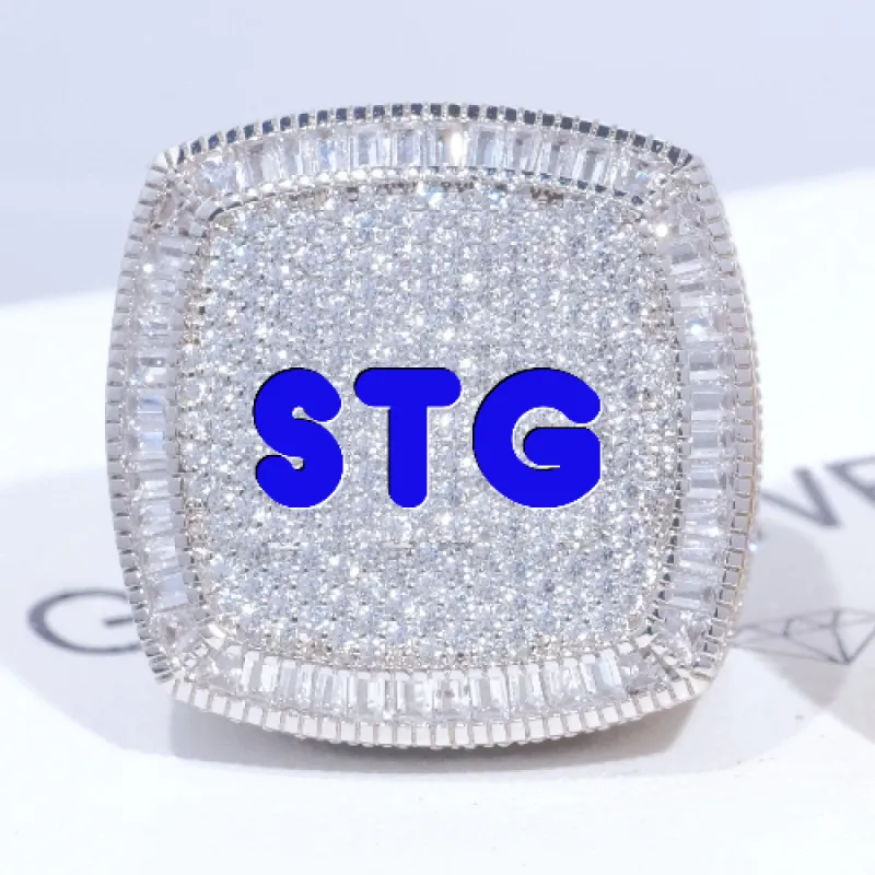 CUSTOM LETTER 3D ICED RING sold by The GUU Shop