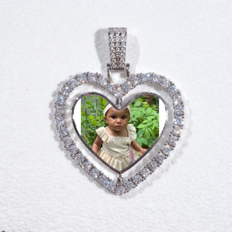 3D Spinning 2-Faced Heart Custom Picture Pendant sold by The GUU Shop