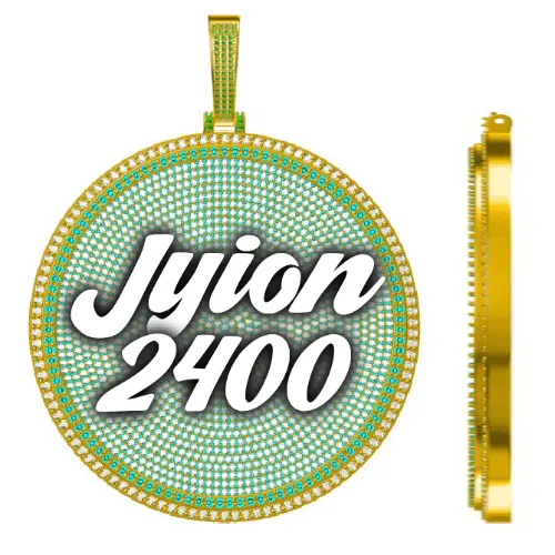 CUSTOM LETTER NECKLACE 3D BIG DISC sold by The GUU Shop