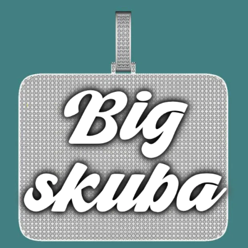 CUSTOM LETTER NECKLACE 3D BIG SQUARE sold by The GUU Shop