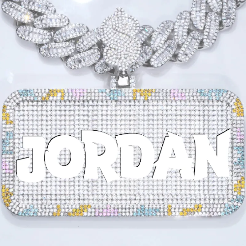 CUSTOM LETTER NECKLACE 3D COLORFUL SQUARE sold by The GUU Shop