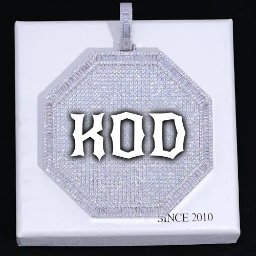 CUSTOM LETTER NECKLACE 3D BIG OCTAGON sold by The GUU Shop