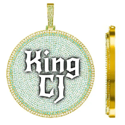 CUSTOM LETTER NECKLACE 3D BIG DISC sold by The GUU Shop