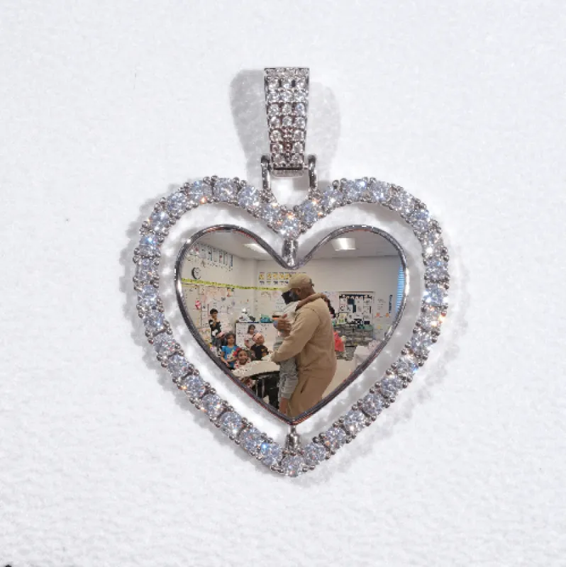 3D Spinning 2-Faced Heart Custom Picture Pendant sold by The GUU Shop