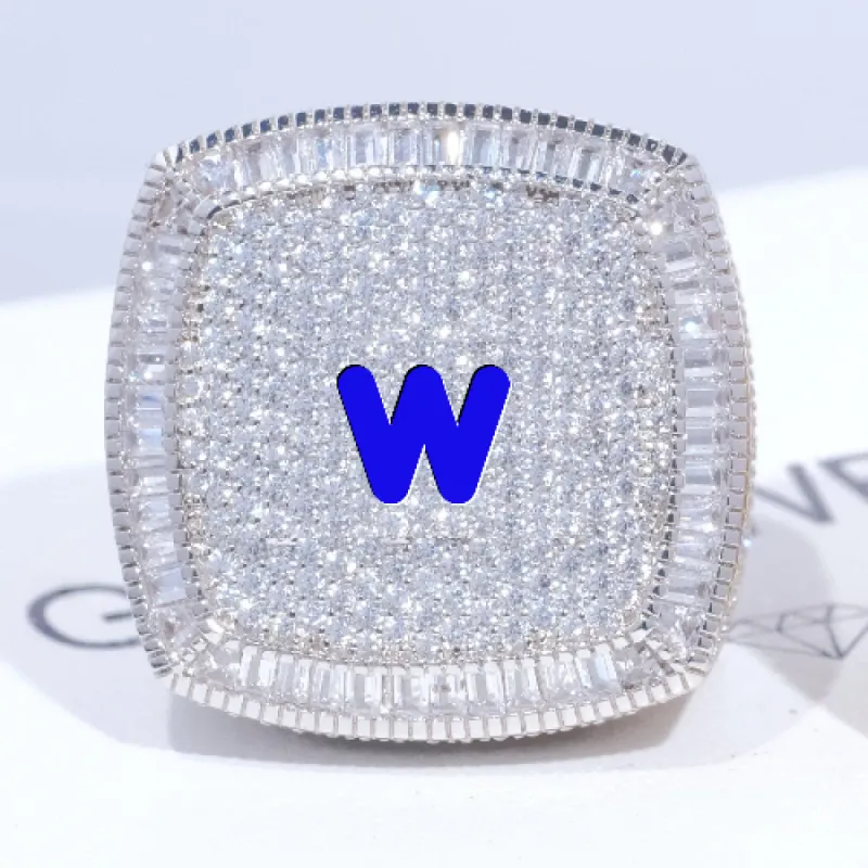 CUSTOM LETTER 3D ICED RING sold by The GUU Shop