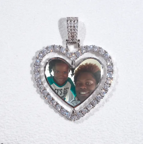 3D Spinning 2-Faced Heart Custom Picture Pendant sold by The GUU Shop