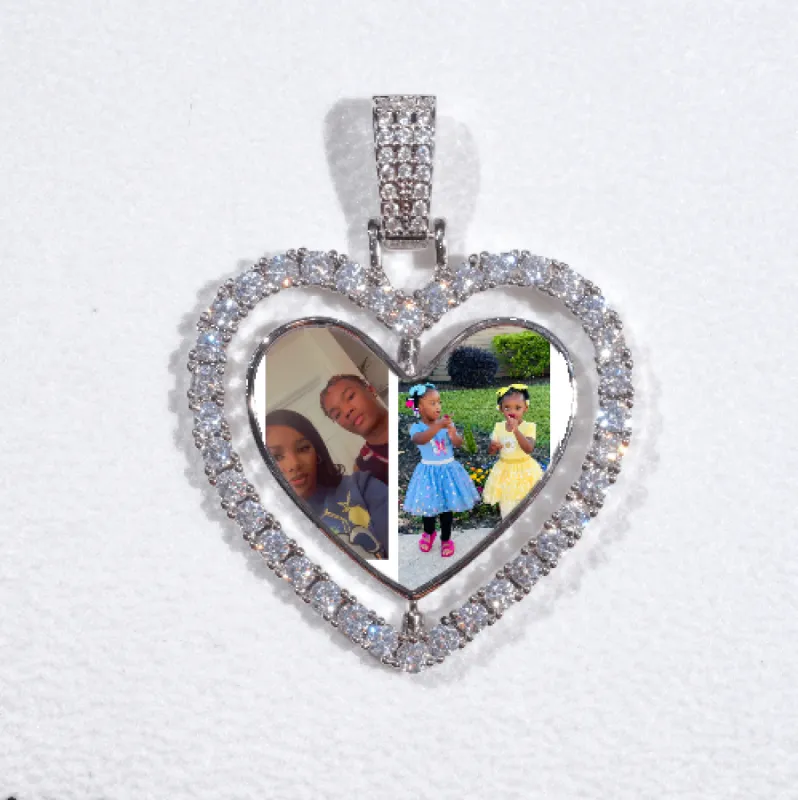 3D Spinning 2-Faced Heart Custom Picture Pendant sold by The GUU Shop
