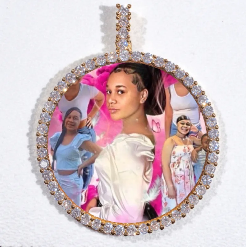 LARGE 3D CIRCLE CUSTOM PICTURE PENDANT sold by The GUU Shop