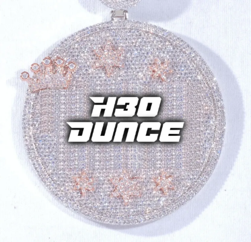 CUSTOM LETTER NECKLACE 3D BIG CROWN DISC sold by The GUU Shop