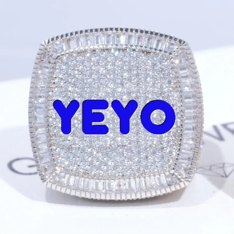 CUSTOM LETTER 3D ICED RING sold by The GUU Shop