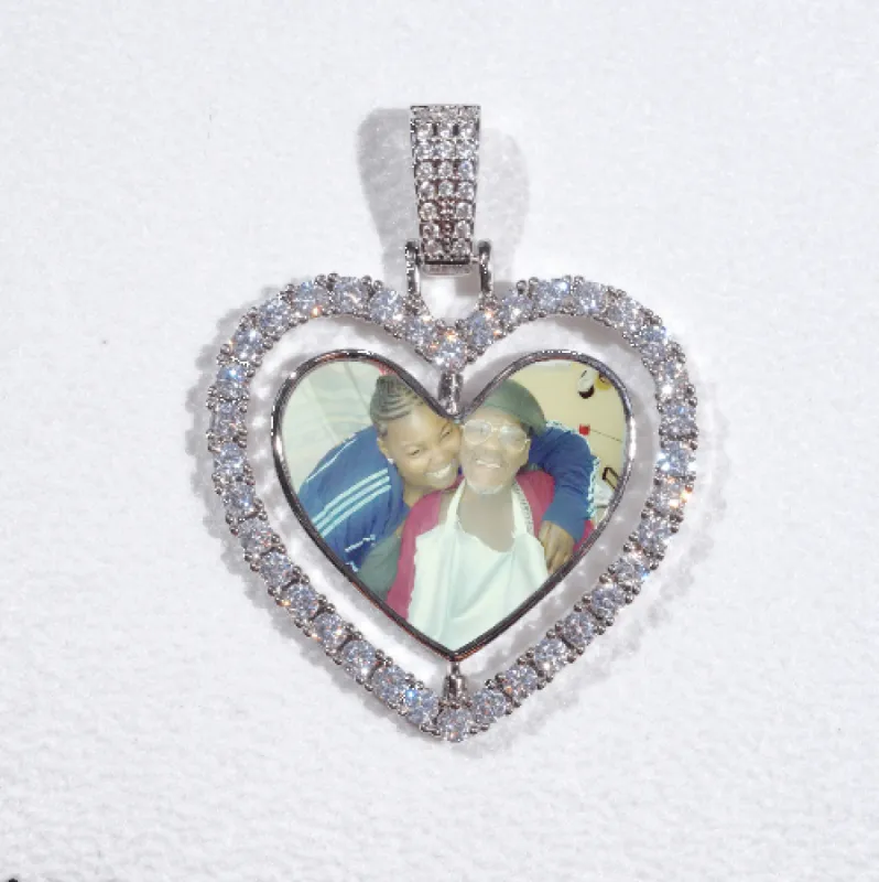 3D Spinning 2-Faced Heart Custom Picture Pendant sold by The GUU Shop