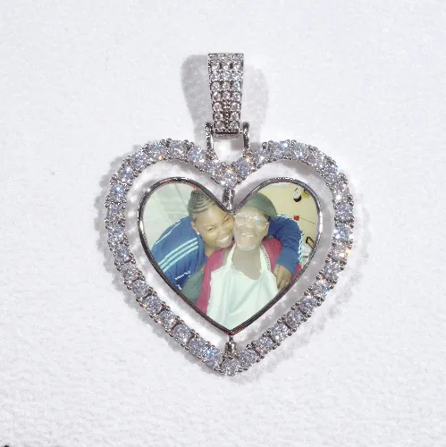 3D Spinning 2-Faced Heart Custom Picture Pendant sold by The GUU Shop