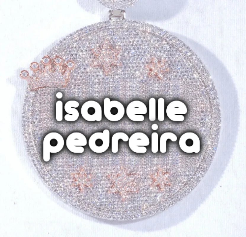 CUSTOM LETTER NECKLACE 3D BIG CROWN DISC sold by The GUU Shop