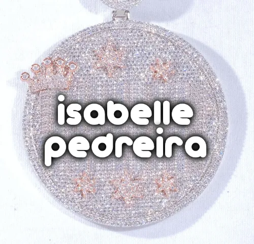 CUSTOM LETTER NECKLACE 3D BIG CROWN DISC sold by The GUU Shop